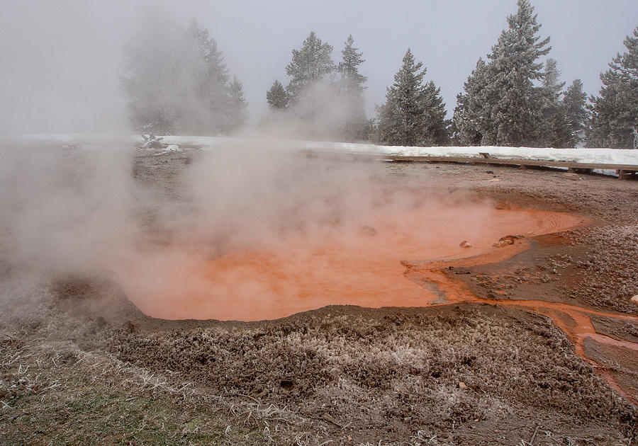 Tomato Soup Pool at Yellowstone National Park Photograph by L Bosco