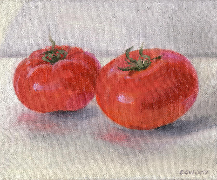 Tomatoes Painting by Constanza Weiss