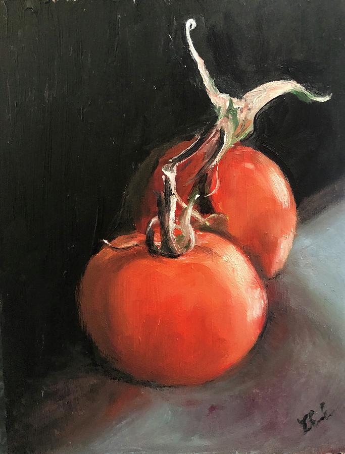 Realism Painting - Tomatoes by Ted Coombs Realism Painting - Tomatoes by Ted Coombs