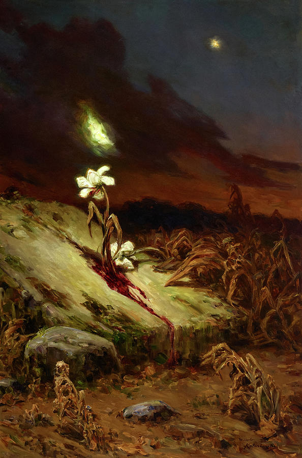 Lily Painting - Tomb of a Suicide by Wilhelm Kotarbinski