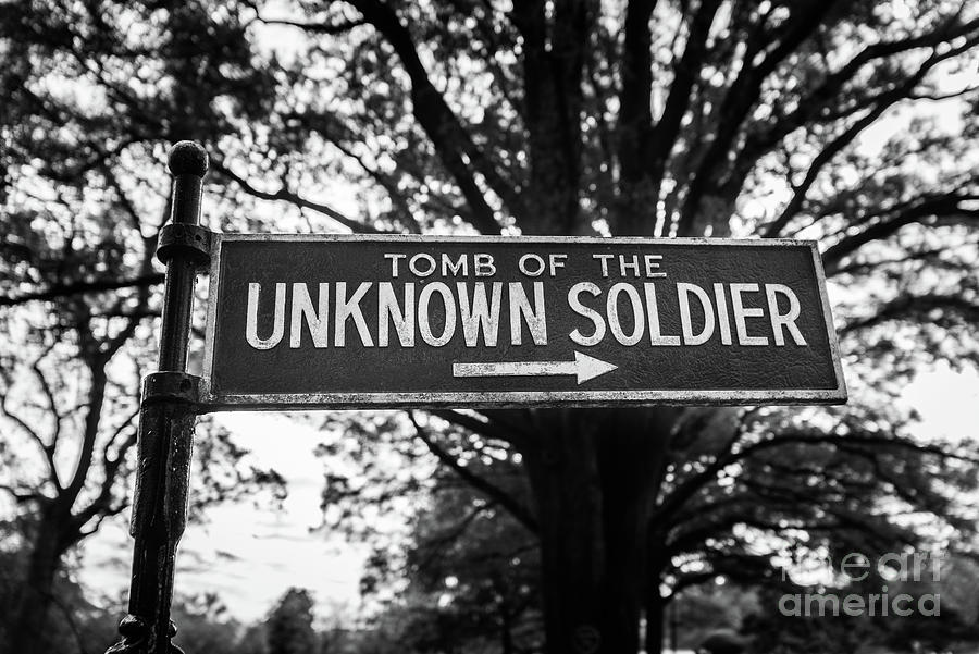 Tomb of the Unknown Soldier Sign - Arlington National Cemetery Photograph by Gary Whitton