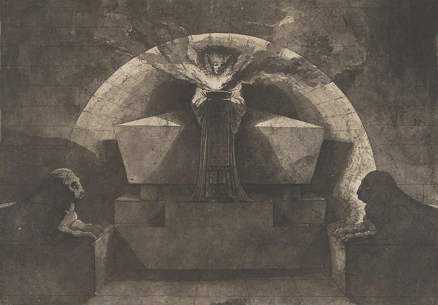 Tomb with Death Standing Relief by Louis Jean Desprez