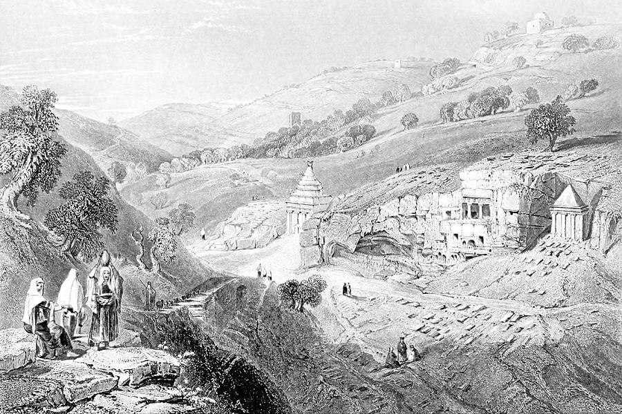 Tombs in the Valley of Jehoshaphat in 1847 Photograph by Munir Alawi