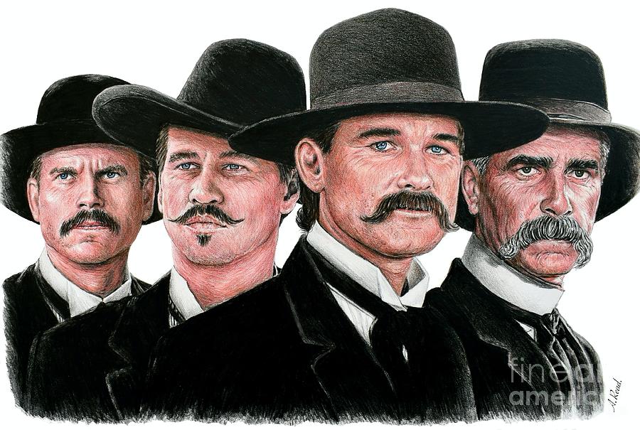 Kurt Russell Drawing - Tombstone by Andrew Read