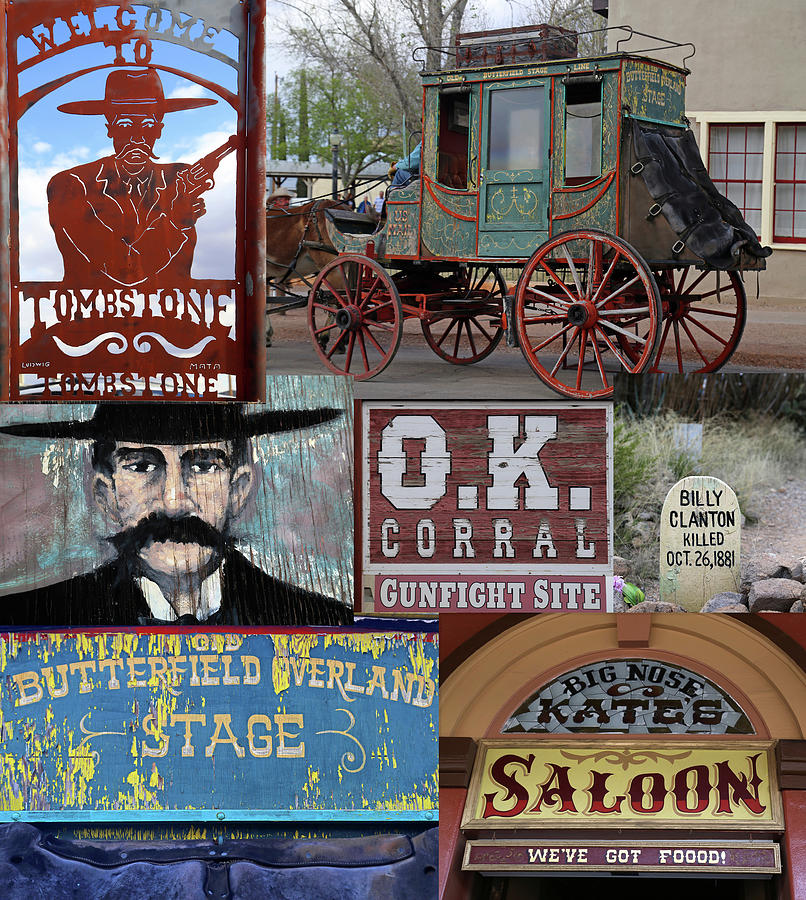 Tombstone AZ Collage Photograph by Mary Bedy