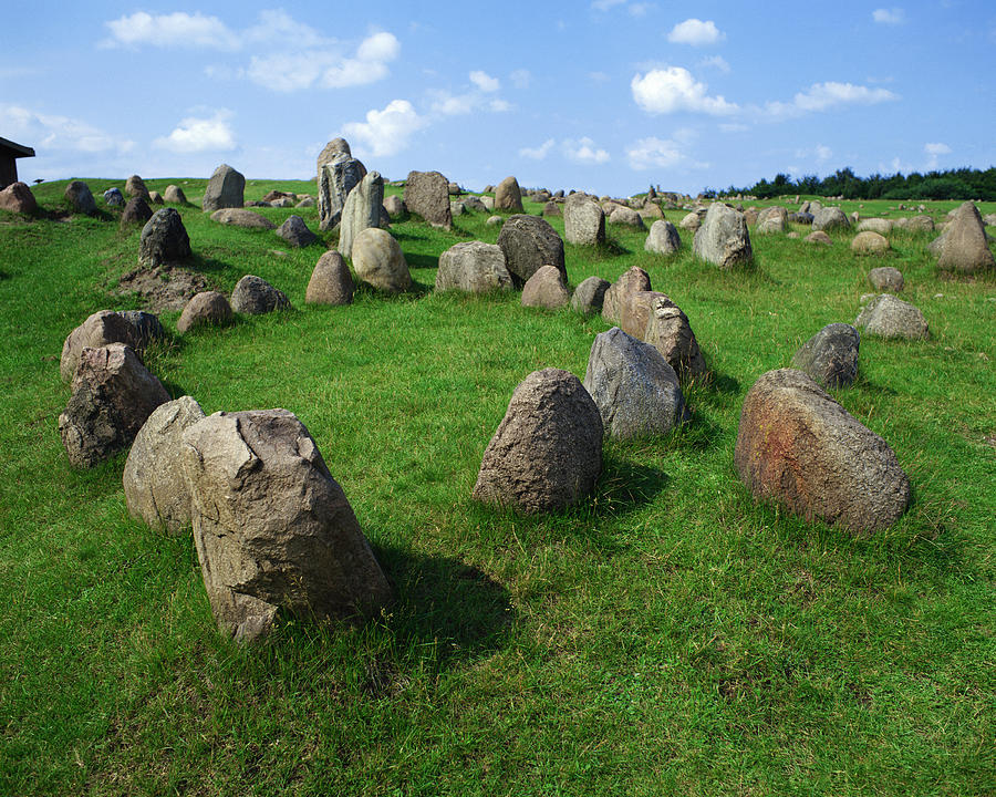 Tombstones of Vikings in Lindholm, Denmark Photograph by Mixa