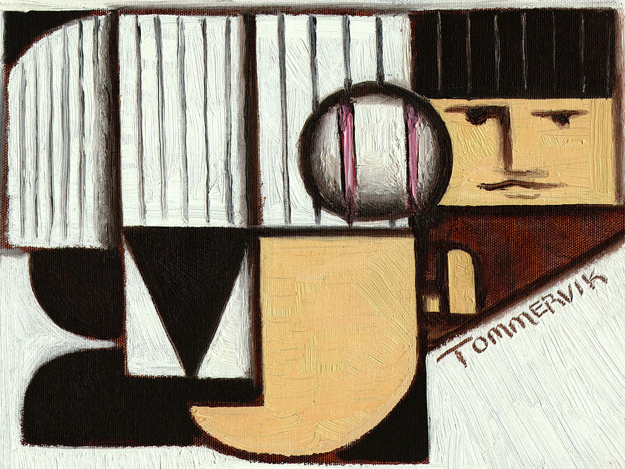 Baseball Painting - Tommervik Abstract Baseball Pitcher Pitching Art Print by Tommervik