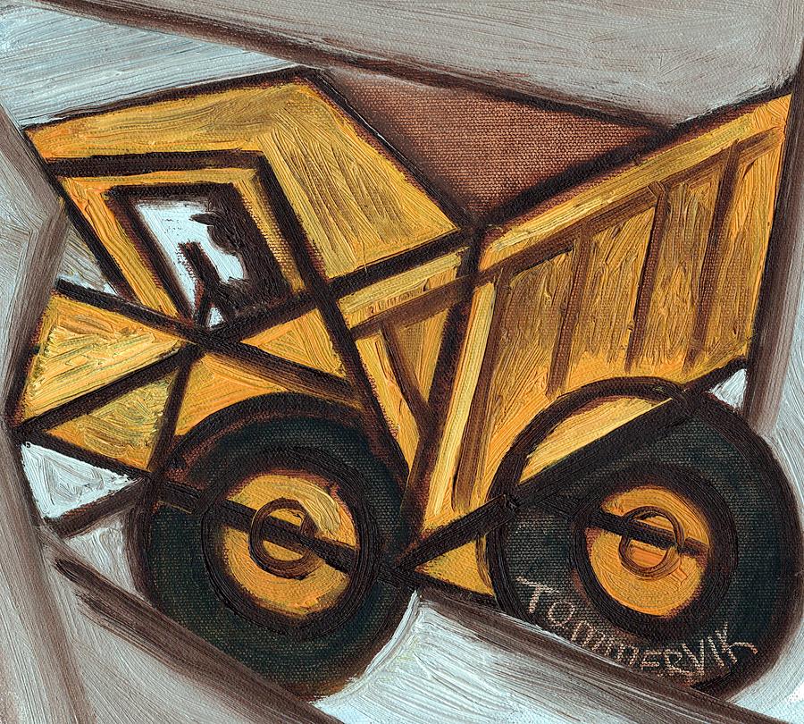 Tommervik Abstract Cubism Construction Dump Truck Painting by Tommervik