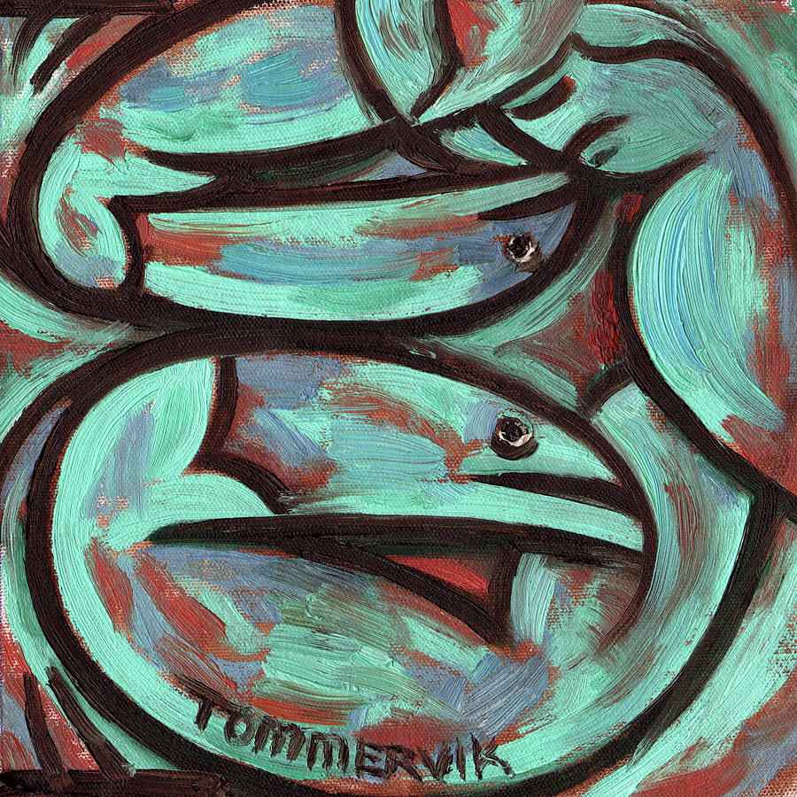 Tommervik Abstract Fisherman Art Print Painting by Tommervik