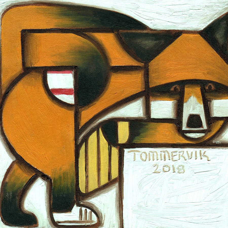 Tommervik Fox Baseball Player Art Print Painting by Tommervik