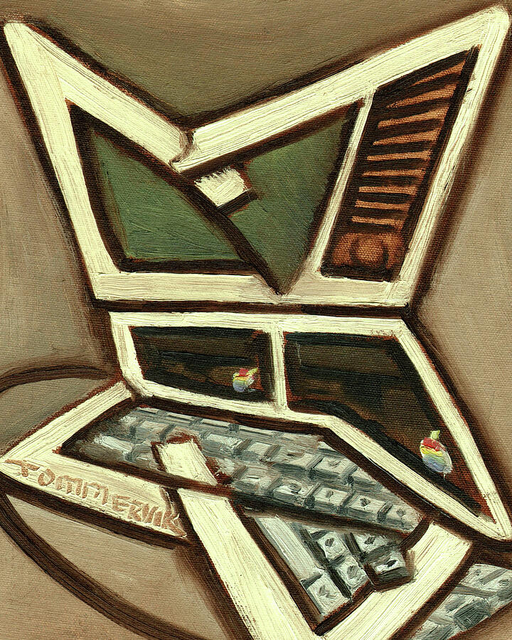 Old Pesky Computer Art Print Painting by Tommervik