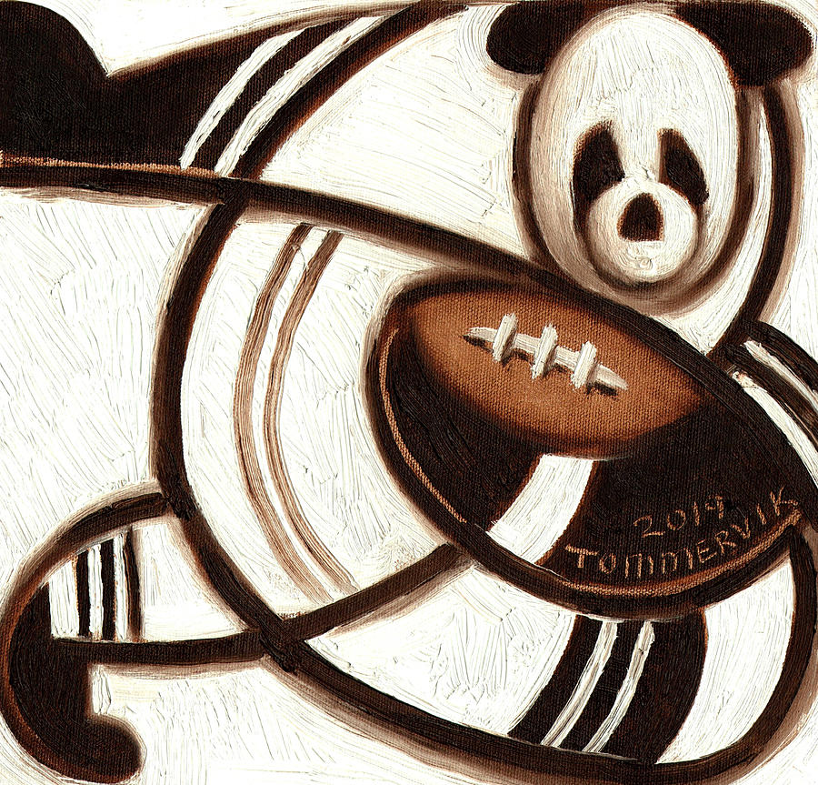 Panda Football Player Painting Painting by Tommervik