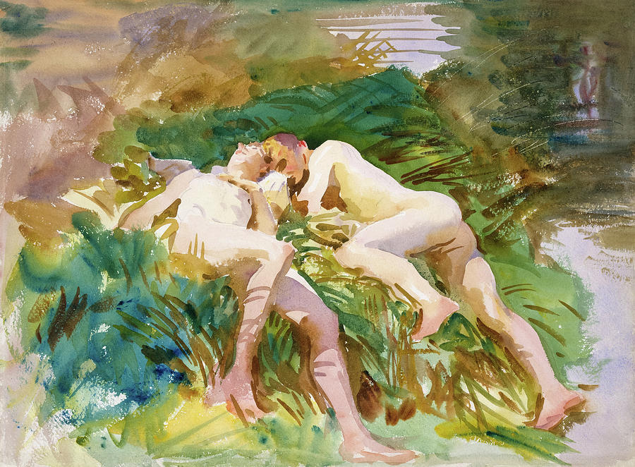 John Singer Sargent Painting - Tommies Bathing, 1918 by John Singer Sargent