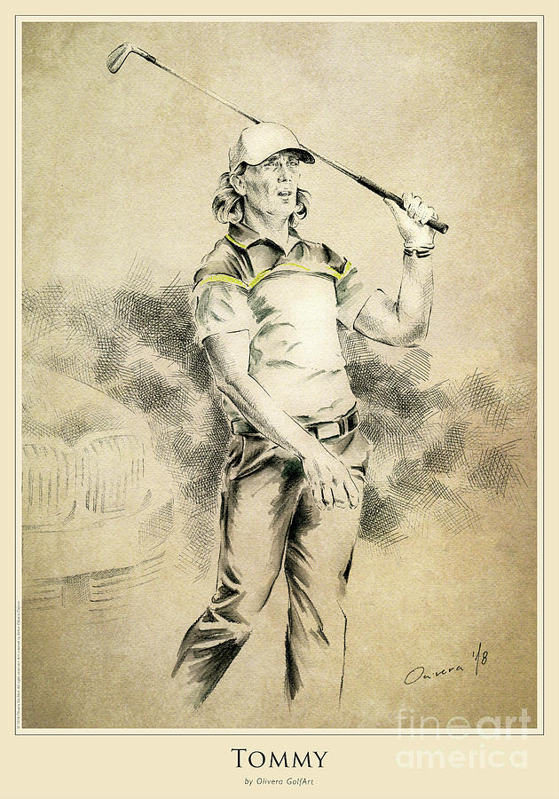Golfer Mixed Media - Tommy - Poster by Olivera Cejovic Golfer Mixed Media - Tommy - Poster by Olivera Cejovic