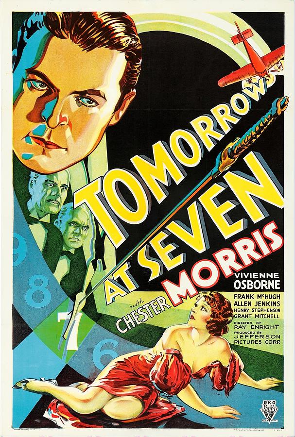 Vintage Mixed Media - Tomorrow at Seven, 1933 by Movie World Posters