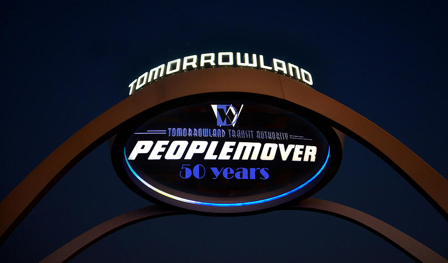 Tomorrowland people mover 50 years design A Mixed Media by David Lee Thompson