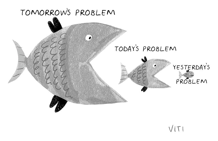 Tomorrows Problem Drawing by Eugenia Viti