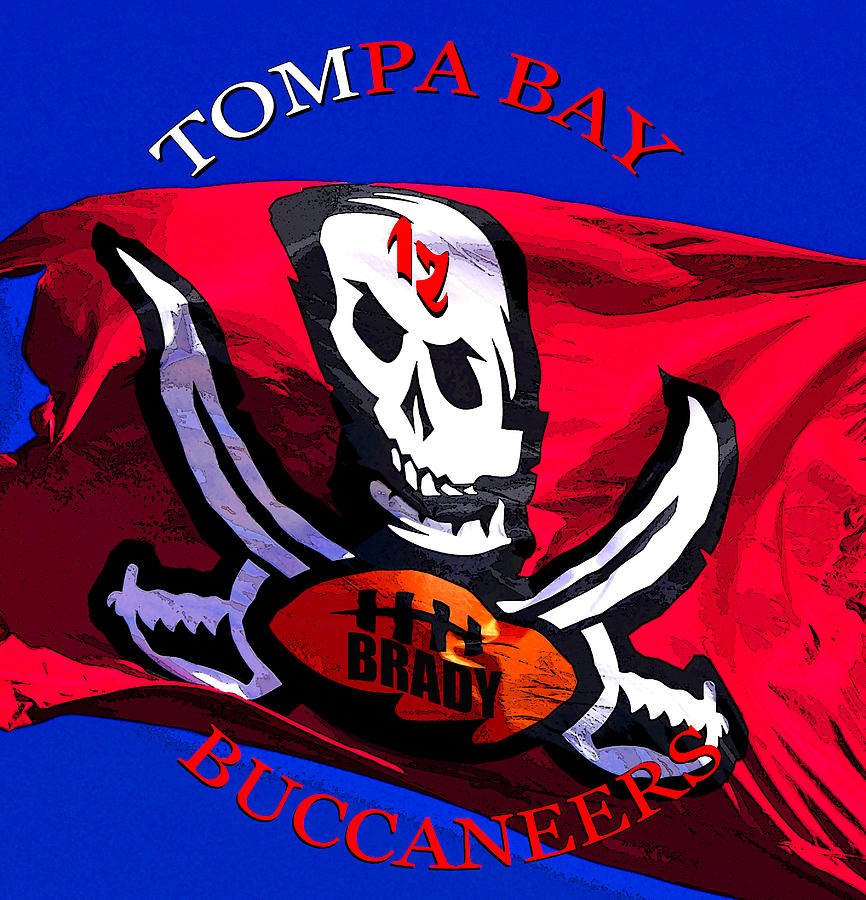Tompa Bay Bucs design 12 Tom Brady Mixed Media by David Lee