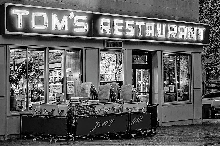 Toms Restaurant Seinfeld BW Photograph by Susan Candelario