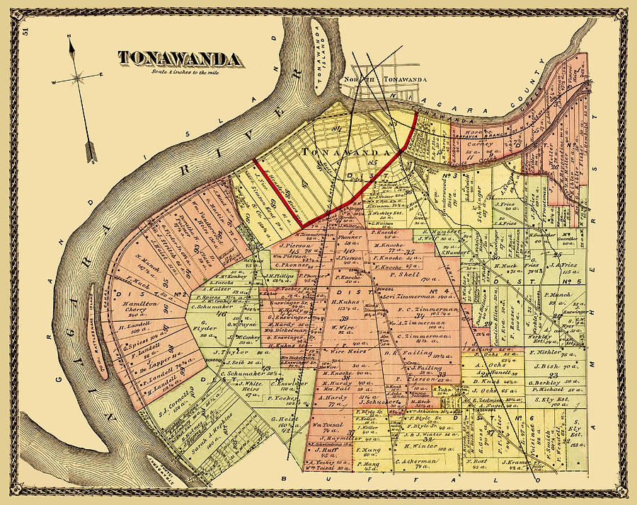 Tonawanda NY Map 1880 Photograph by Phil Cardamone