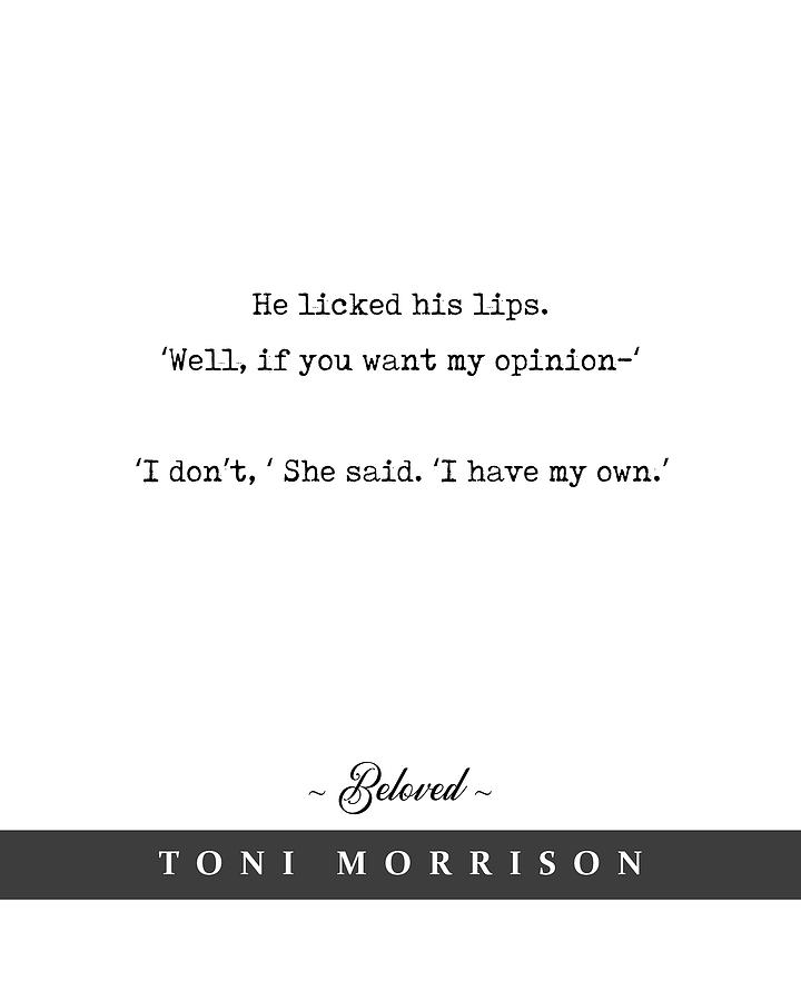 Toni Morrison, Beloved - Quote Print - Minimal Literary Poster 03 Mixed Media by Studio Grafiikka