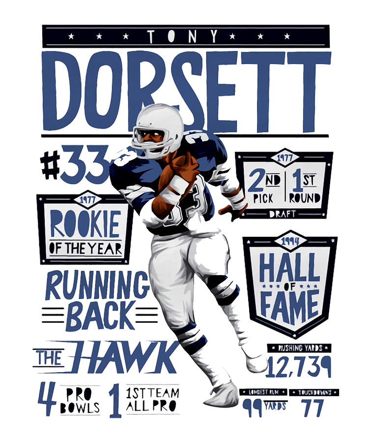 Tony Dorsett Stats Digital Art by Kelvin Kent - Pixels