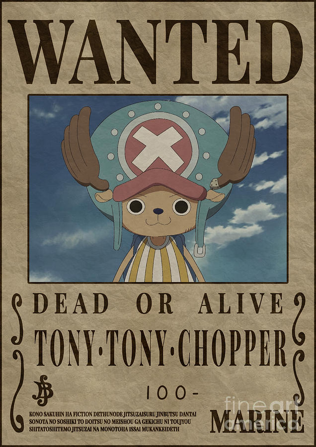 Tony Tony Chopper One Piece Wanted Poster Digital Art by Anime One ...
