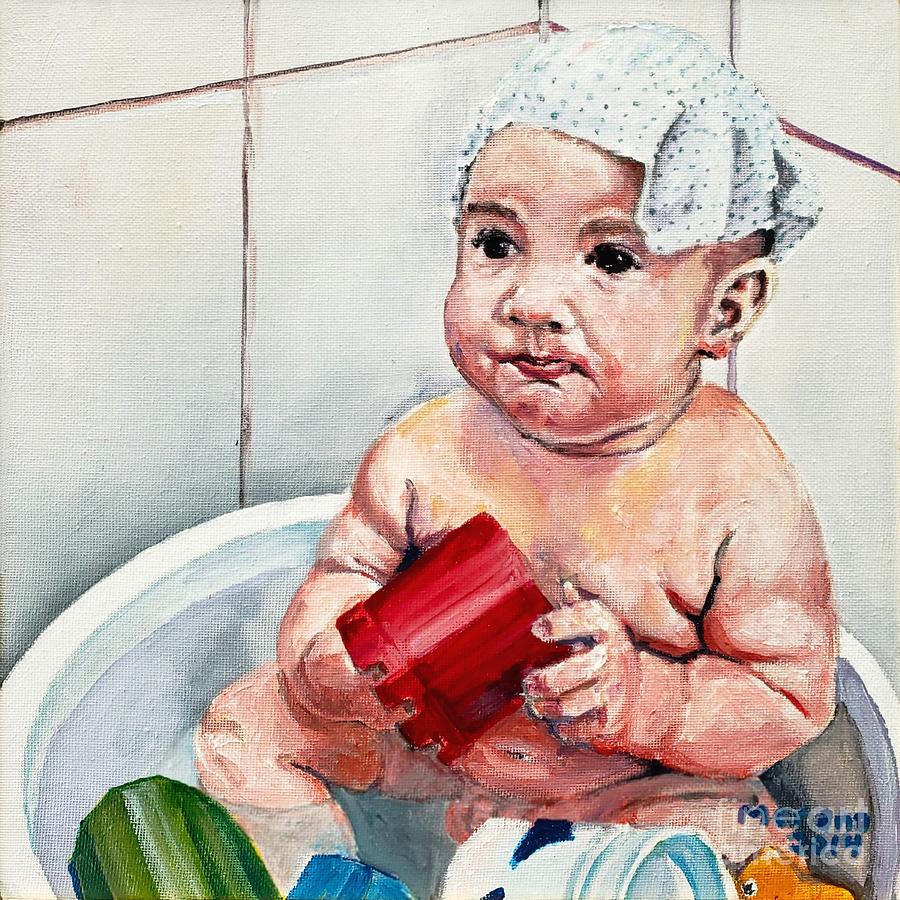Too Small Tub Painting by Merana Cadorette