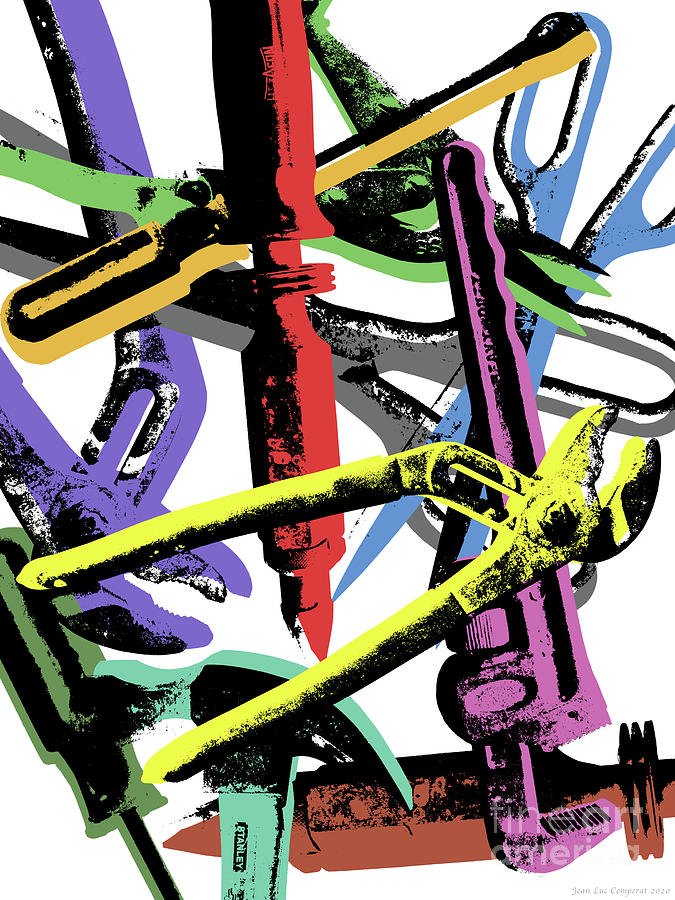 Tools - Collage Pop Art Warhol style Digital Art by Jean luc Comperat