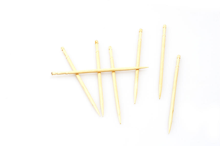 Tooth picks made to look like wickets Photograph by Visage