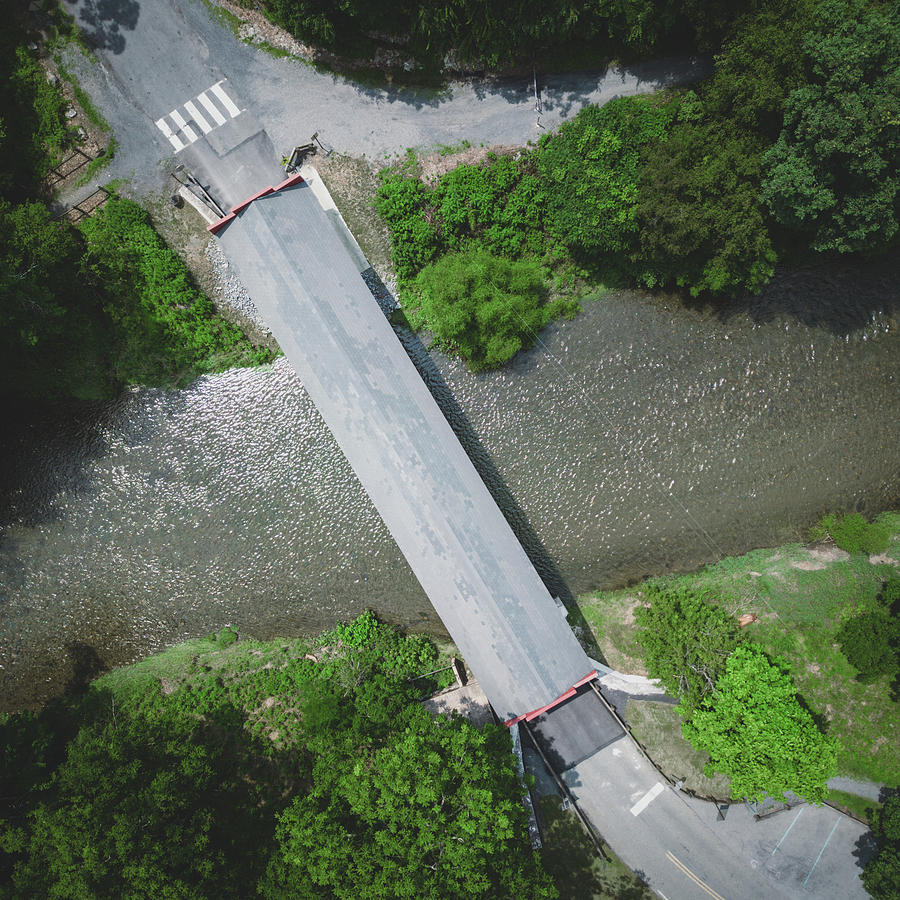 Top Down Aerial Geiger Covered Bridge Photograph by Jason Fink