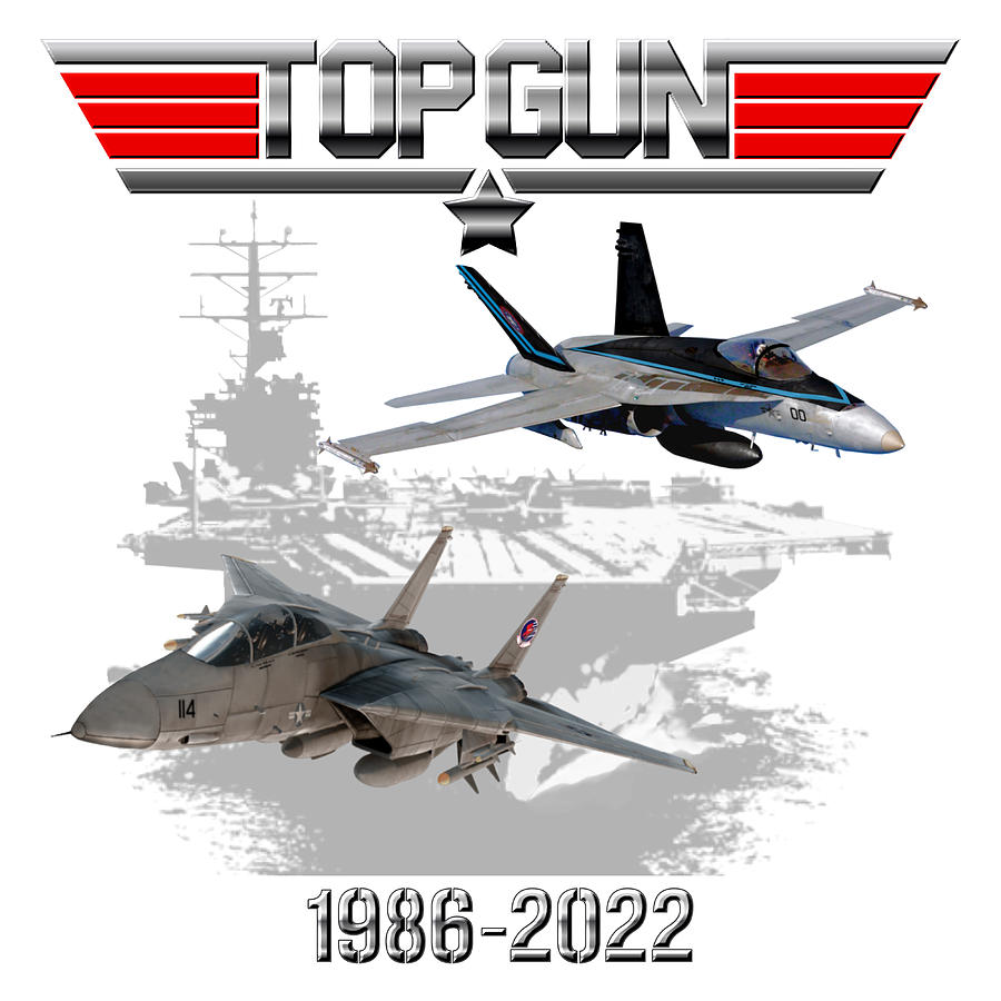 Tom Cruise Digital Art - Top Gun 1986-2022 by Mil Merchant