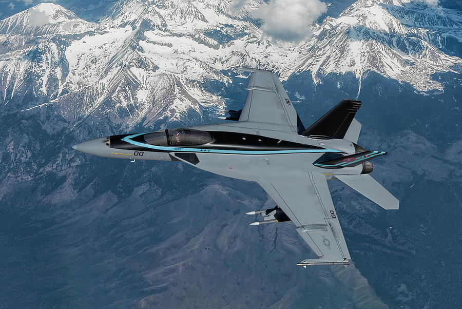 Top Gun Digital Art - Top Gun F/A-18E Super Hornet by Erik Simonsen