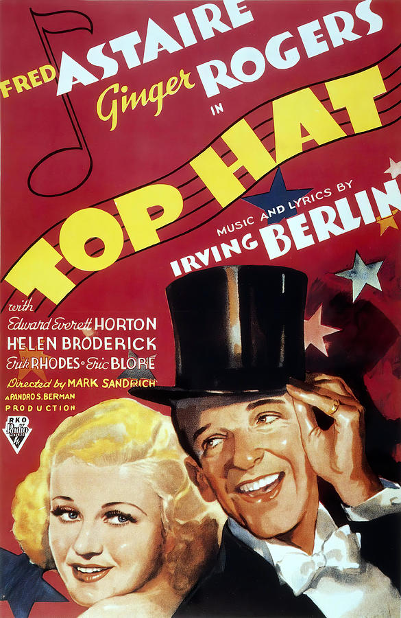 Top Hat, 1935 - art by Frederick Madan #2 Mixed Media by Movie World Posters