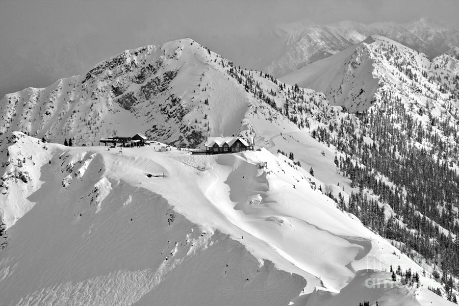Top Of The Purcell Mountain Peaks Black And White Photograph by Adam Jewell