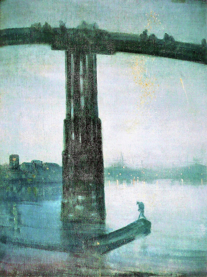 James Mcneill Whistler Painting - Top Quality Art - Nocturne-Blue and Gold-Old Battersea Bridge by James McNeill Whistler