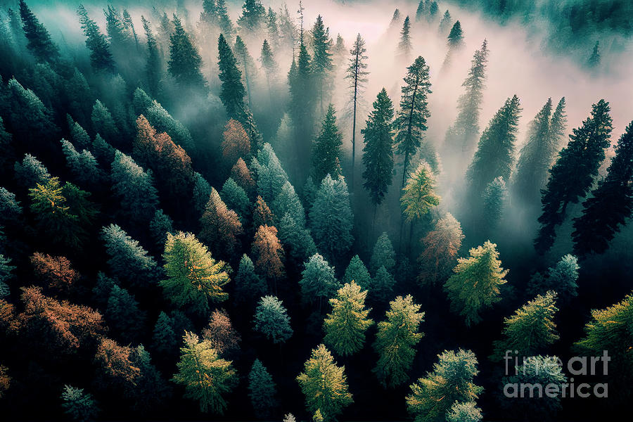 Top view of dark green forest landscape Photograph by Jelena Jovanovic