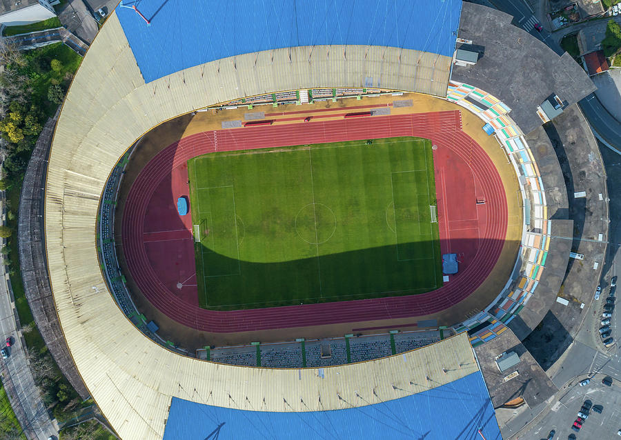 Top view of football soccer stadium Photograph by Mikhail Kokhanchikov