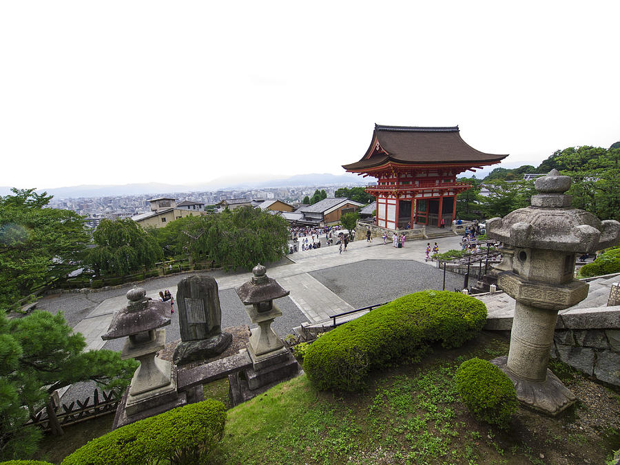 Top view of Kiyomizu temple grounds in Kyoto Photograph by DavorLovincic