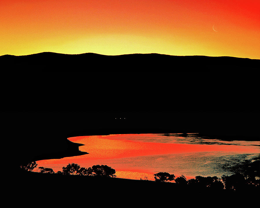 Topaz Lake Dawn, Nevada California Border, Highway 395 Photograph by Don Schimmel