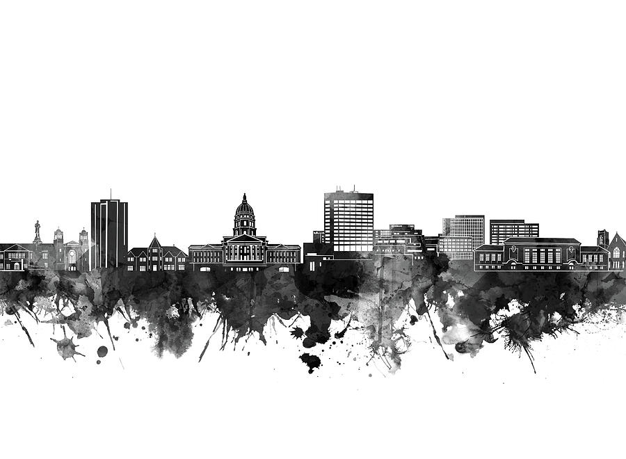 Topeka Skyline Bw Digital Art by Bekim M - Fine Art America