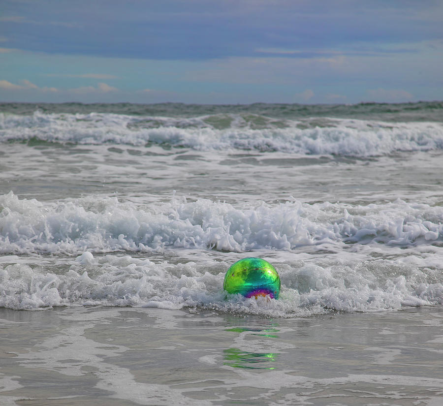 Topsail Island Gazing Ball Floating With The Tide Photograph
