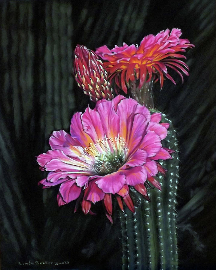 Torch Cactus Painting by Linda Becker