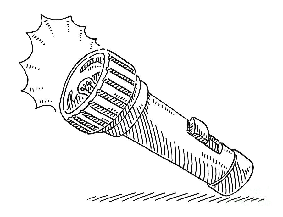 torch clipart black and white