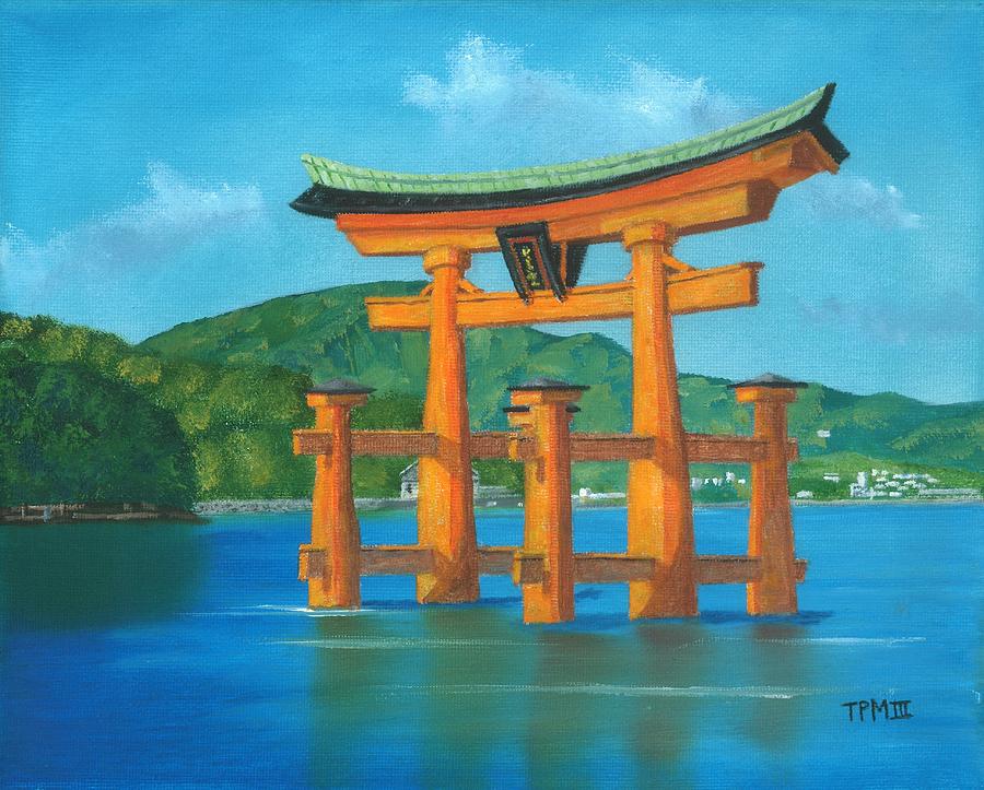 Torii Gate, Itsukushima Shrine, Japan Painting by Tom Mulqueen - Fine ...