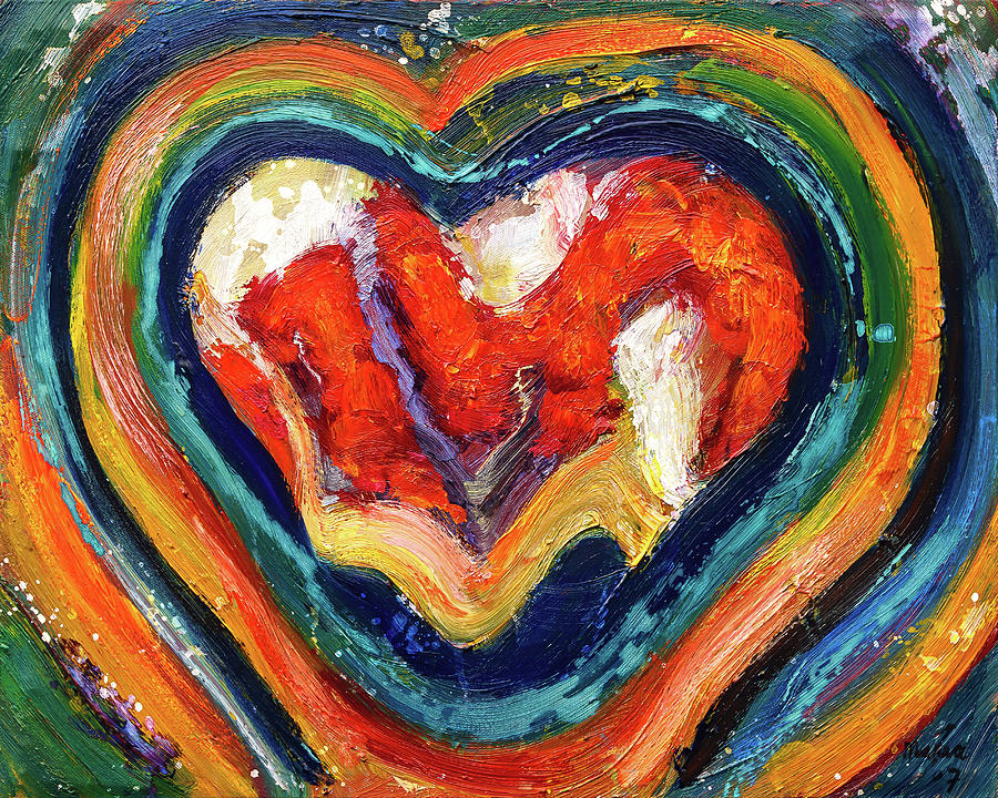 Torn Heart Painting by Maria Meester