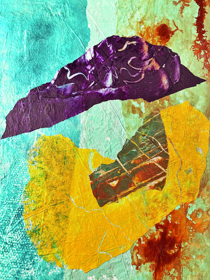 Torn Paper Abstract Collage Mixed Media by Lorena Cassady