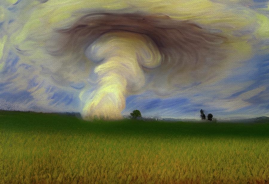 Tornado At Dusk Painting by Ally White