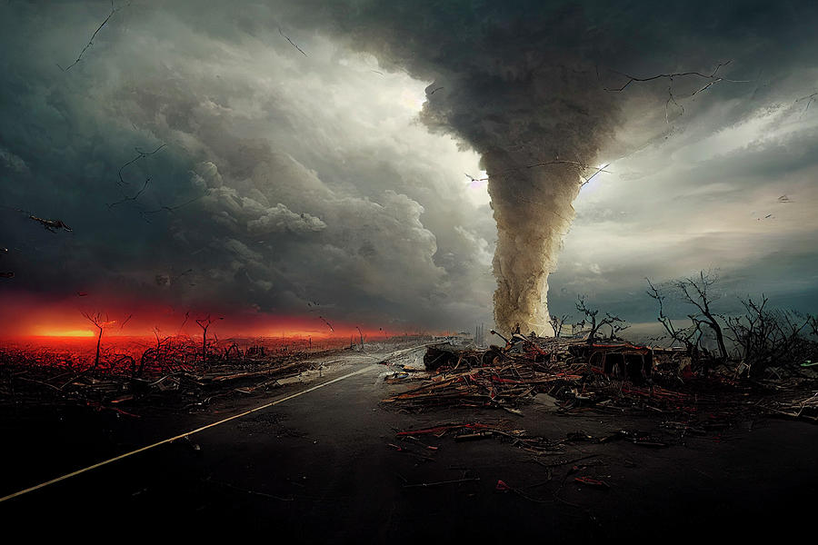 Tornado Destruction by the Road Digital Art by Billy Bateman - Fine Art ...