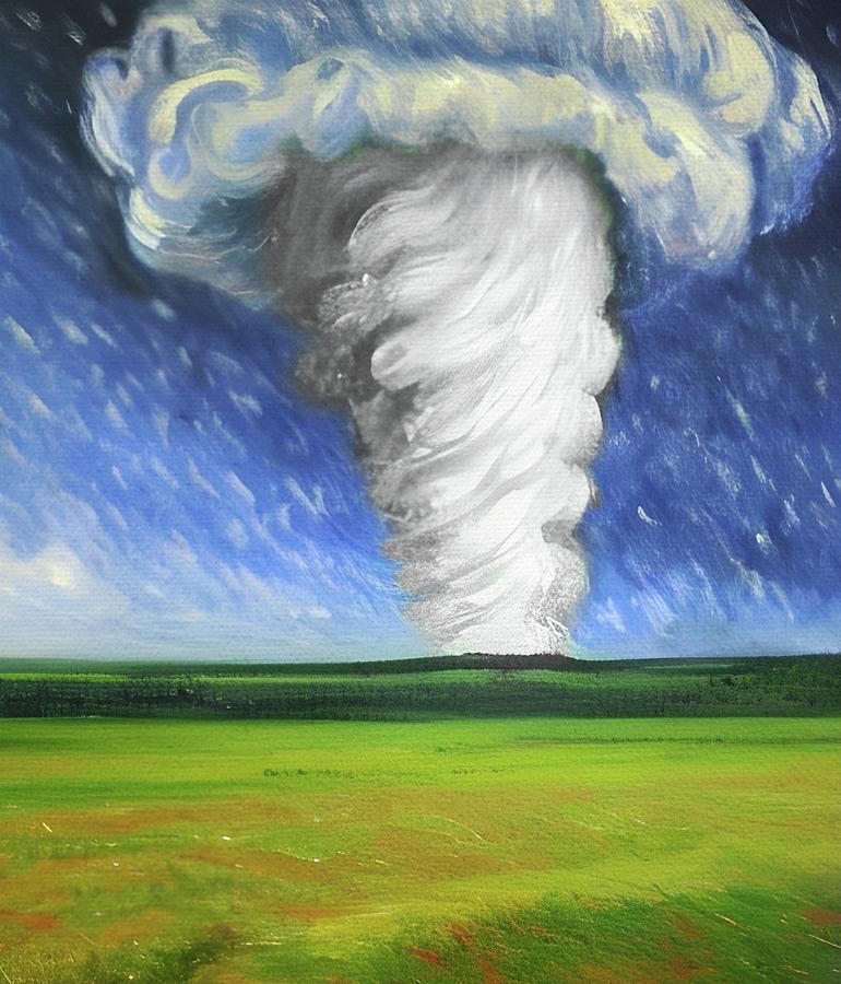 Tornado In the Distance  Painting by Ally White